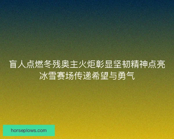 盲人点燃冬残奥主火炬彰显坚韧精神点亮冰雪赛场传递希望与勇气