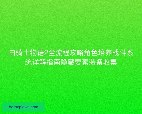 白骑士物语2全流程攻略角色培养战斗系统详解指南隐藏要素装备收集